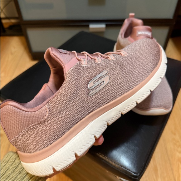 Skechers Women's Mauve Knit Sneakers - Picture 3 of 10